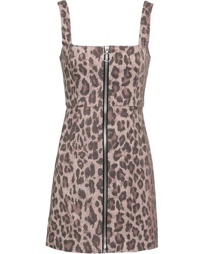 Nicholas Leopard-print Cotton-blend Twill Mini Dress - Brown