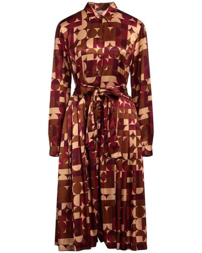 Caliban Burgundy Midi Dress Polyamide, Silk, Elastane, Viscose - Red