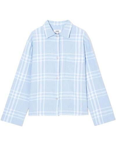 COS Checked Flannel Pajama Set - Blue