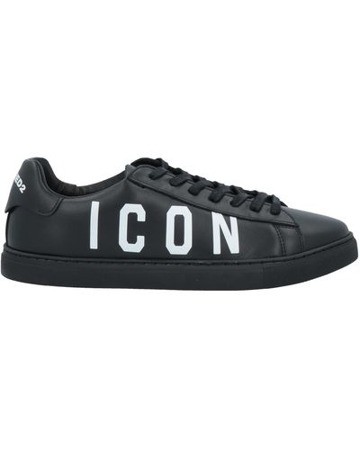 DSquared² Low-top Trainers New Tennis Calfskin - Black