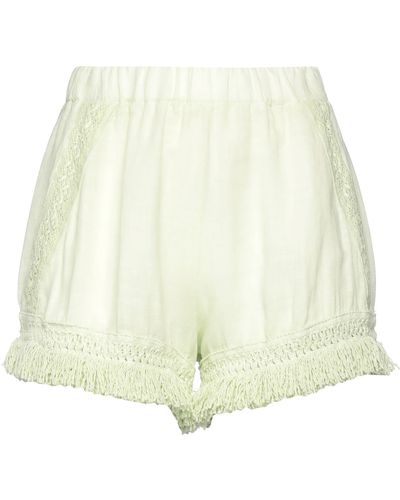 Pink Memories Memories Light Shorts & Bermuda Shorts Linen - White