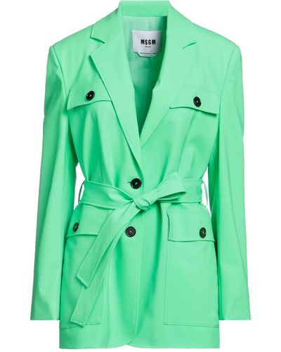 MSGM Overcoat & Trench Coat - Green