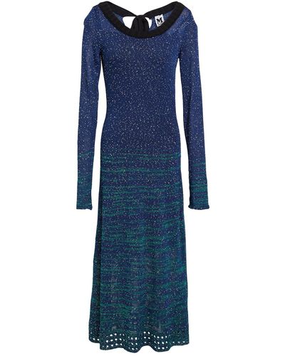 M Missoni Midi Dress Polyester, Cotton, Viscose, Polyamide - Blue