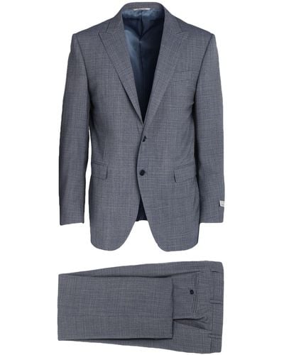 Canali Slate Suit Wool - Blue