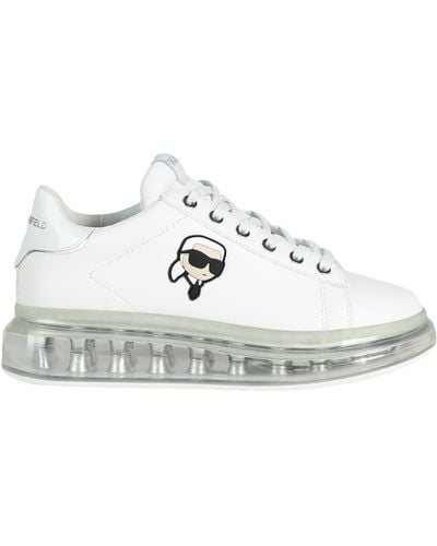 Karl Lagerfeld Zapatillas con placa del logo y suela transparente - Blanco