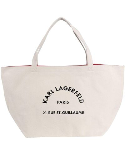 Karl Lagerfeld Bolso shopper con logo estampado - Blanco