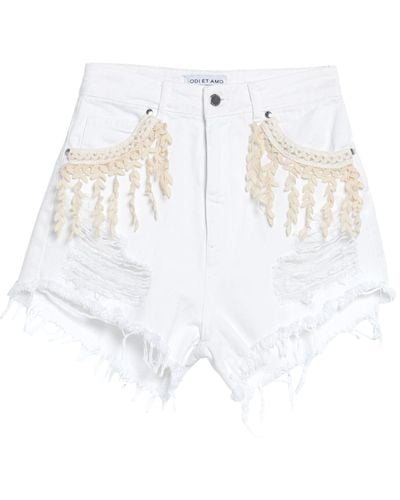 Odi Et Amo Denim Shorts - White