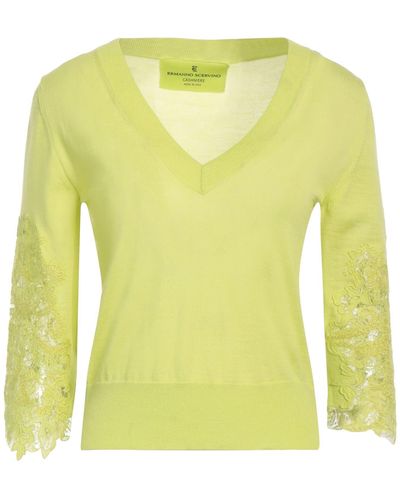 Ermanno Scervino Acid Jumper Cashmere, Cotton, Polyester, Mohair Wool - Yellow