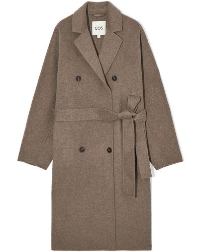 COS Oversized Double-breasted Wool Coat - Brown