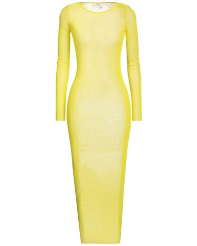 Fuzzi Acid Midi Dress Polyamide - Yellow