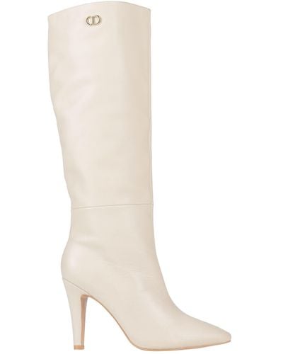 Twin Set Ivory Boot Cow Leather - White