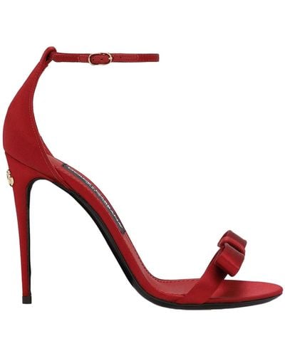 Dolce & Gabbana Sandalias rojas keira de satén - Rojo