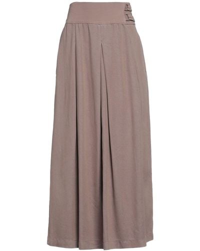 European Culture Midi Skirt - Brown