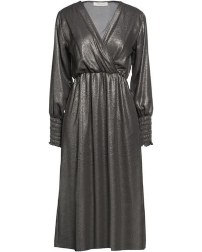 Boutique De La Femme Midi Dress - Grey