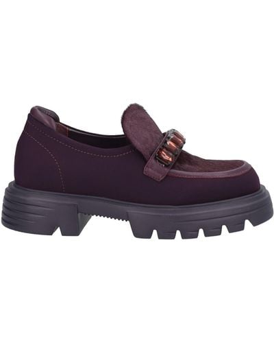 Jeannot Loafers Leather, Textile Fibres - Purple
