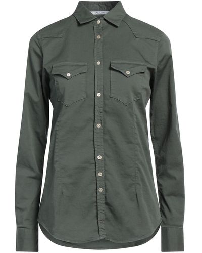 Aglini Military Shirt Cotton, Elastane - Green