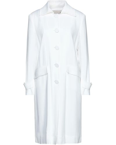 L'Autre Chose Overcoat & Trench Coat Acetate, Viscose - White