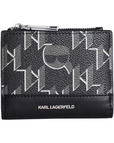 Karl Lagerfeld Portefeuille pliant K/Ikonik 2.0 - Noir