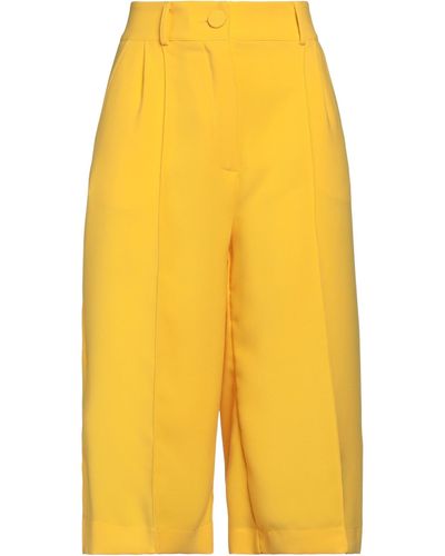 Hebe Studio Cropped Trousers - Yellow
