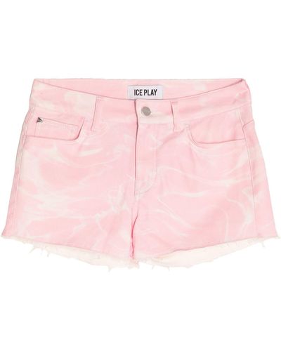 Ice Play Denim Shorts - Pink