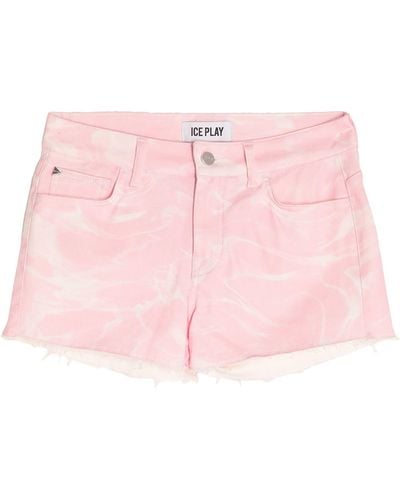 Ice Play Denim Shorts - Pink