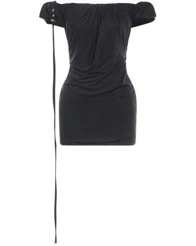 Jacquemus Mini Dress Cupro, Elastane - Black