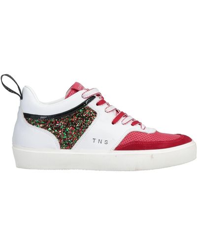 Leather Crown Trainers - Red