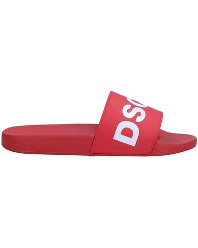 DSquared² Mens Logo Slides - Red