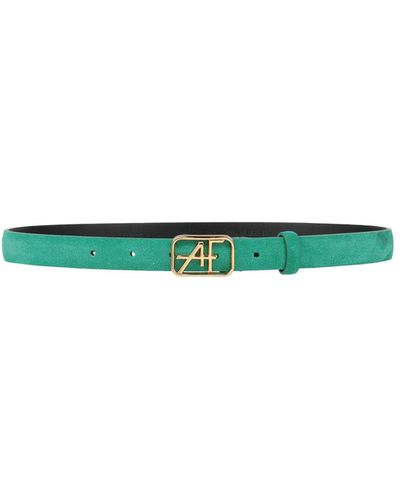 Alberta Ferretti logo-buckle Crocodile-Embossed Leather Belt - Green