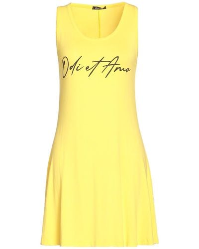 Odi Et Amo Mini Dress - Yellow
