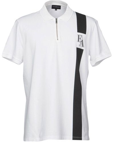 Emporio Armani Contrast-collar Logo-embroidered Cotton-piqué Polo Shirt in  White for Men
