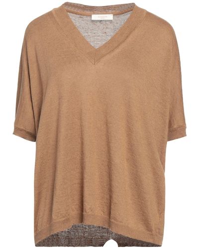 Zanone Camel Sweater Linen, Cotton - Brown