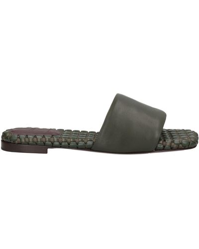 HAZY Dark Sandals Soft Leather - Green