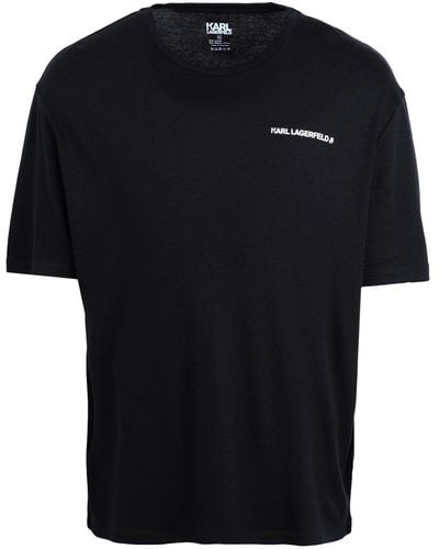 Karl Lagerfeld Logo Pajama T-Shirt Sleepwear Lyocell, Organic Cotton - Black