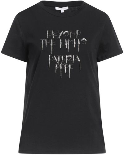 Patrizia Pepe T-Shirt Cotton, Glass, Metal - Black