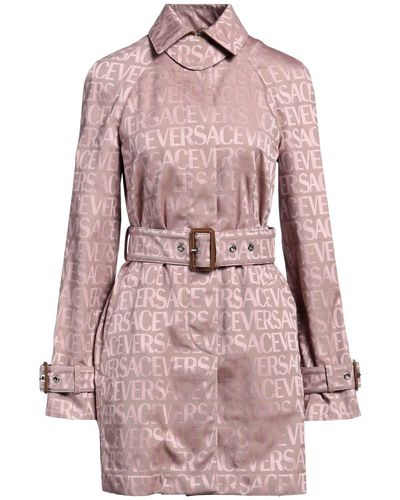Versace Blush Overcoat & Trench Coat Polyester, Cotton, Lambskin - Pink