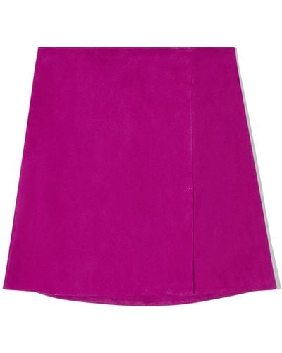 COS A-line Suede Skirt - Pink