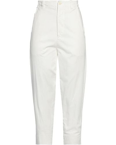 VIRNA DRÒ® Ivory Pants Cotton, Elastane - White