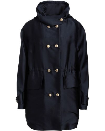 Moncler Gamme Rouge Midnight Overcoat & Trench Coat Polyester, Silk - Blue