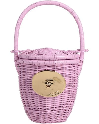 Patou Light Handbag Natural Raffia - Pink