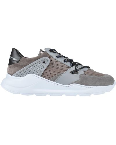 Leather Crown Sneakers - Gray