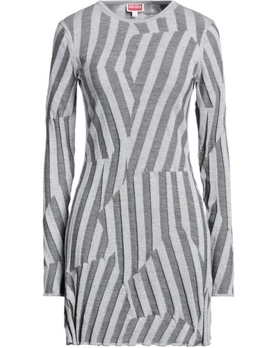 KENZO Mini Dress Wool, Cotton, Polyamide - Gray