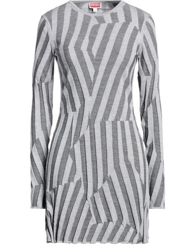 KENZO Mini Dress Wool, Cotton, Polyamide - Grey