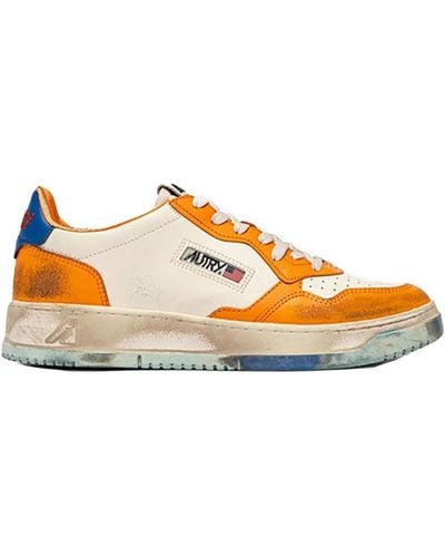 Autry Avlm Bc04 Sneakers Aus Leder Mit Used-Effekt - Orange