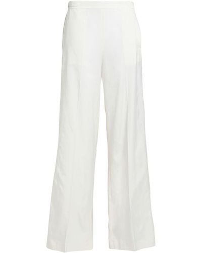 Les Copains Ivory Pants Cupro, Cotton, Acetate, Polyester - White