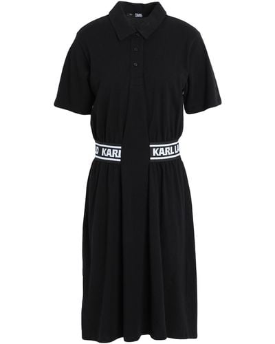 Karl Lagerfeld Logo-tape Mini Polo Dress - Black
