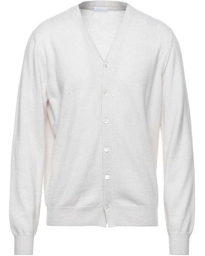 Malo half-sleeve cotton cardigan - White
