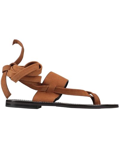 Twin Set Thong Sandal Soft Leather - Brown