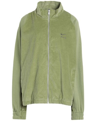 Nike Air Corduroy Fleece Full-Zip Jacket Sage Sweatshirt Cotton - Green