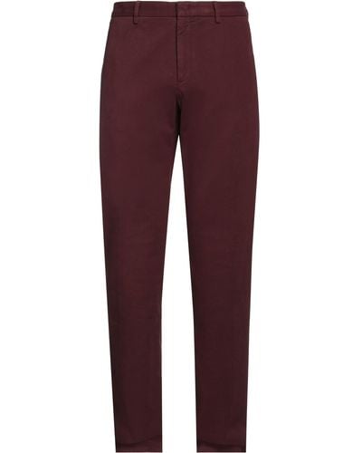 ZEGNA Burgundy Trousers Cotton, Elastane - Purple